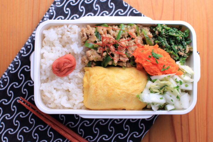 豚ひき肉とピーマンのスパイシー炒め弁当