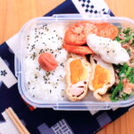 魚肉ソーセージのケチャップ炒めとかき菜とツナの梅おかか和え