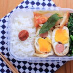 卵とウインナーの袋煮。タマネギとニンニクの収穫。